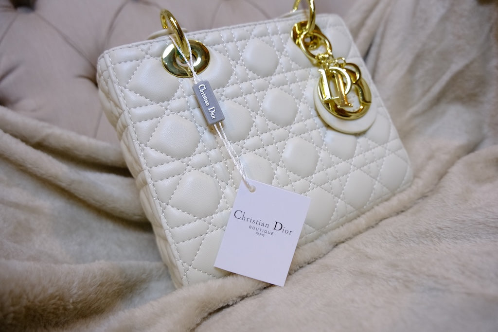 Medium Lady Dior Bag - White