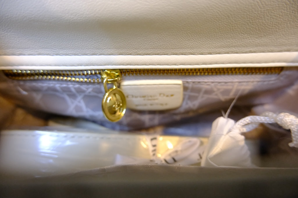 Medium Lady Dior Bag - White