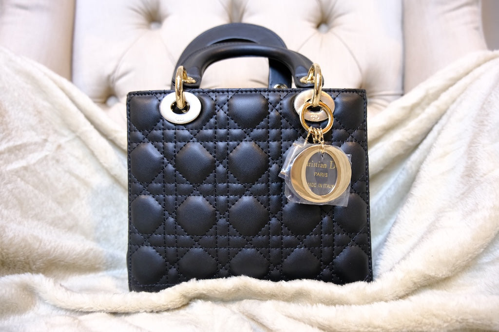Lady Dior Bag with Strap - Black