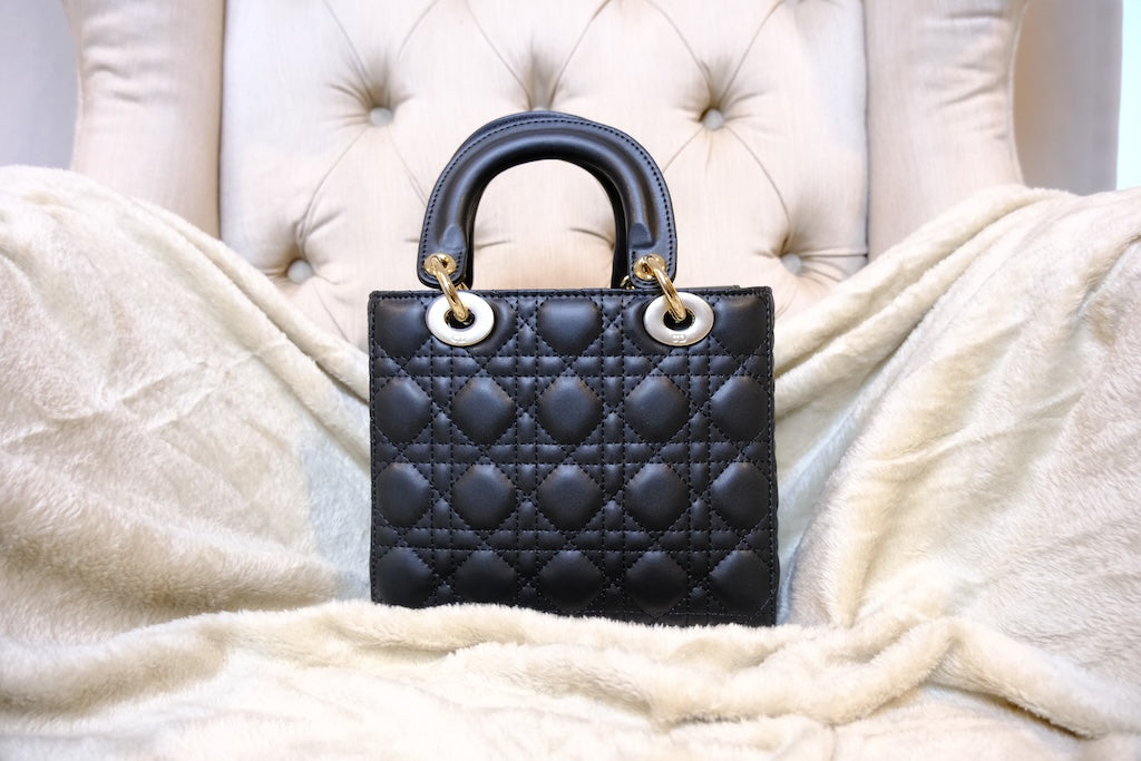 Lady Dior Bag with Strap - Black