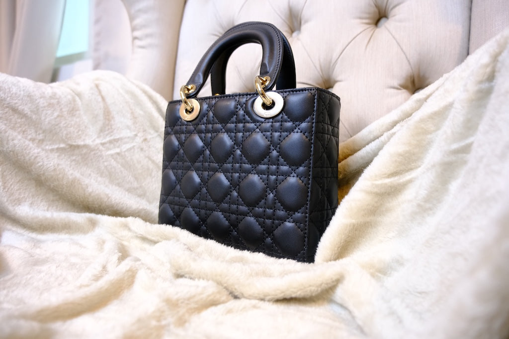 Lady Dior Bag with Strap - Black