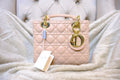 Small Lady Dior Bag with Strap - Powder Pink