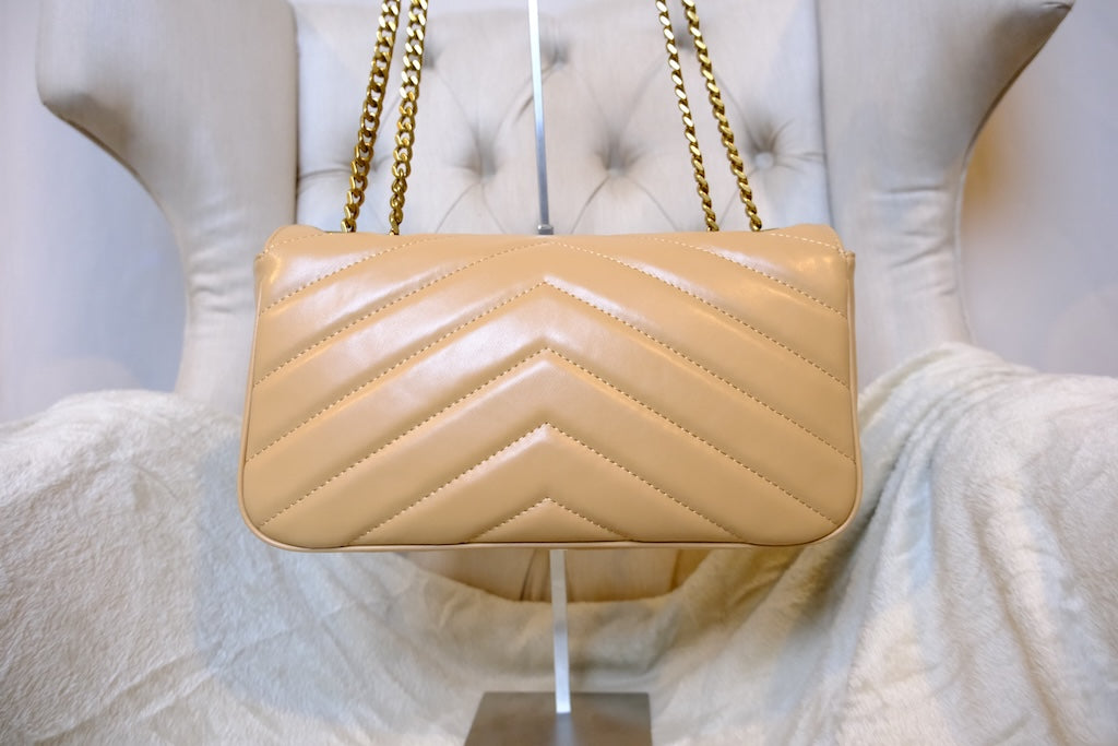 Loulou Medium in Matelassé - Natural Tan