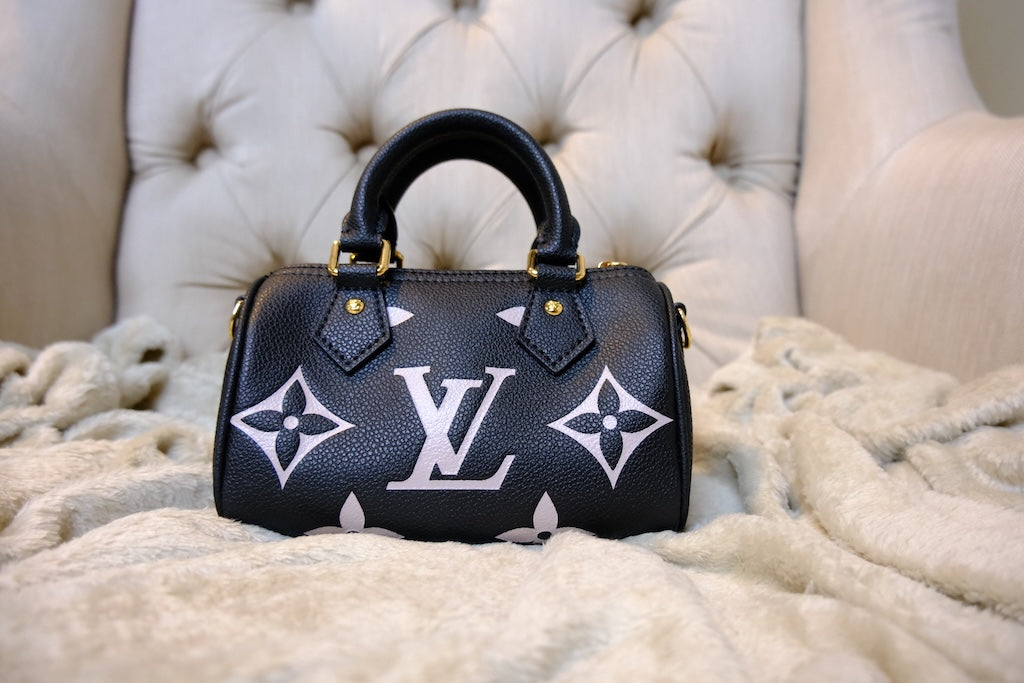 Nano Speedy – Black & Beige Monogram Empreinte