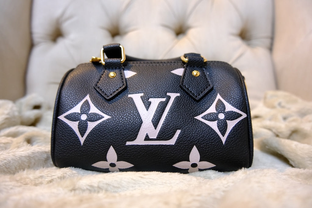 Nano Speedy – Black & Beige Monogram Empreinte