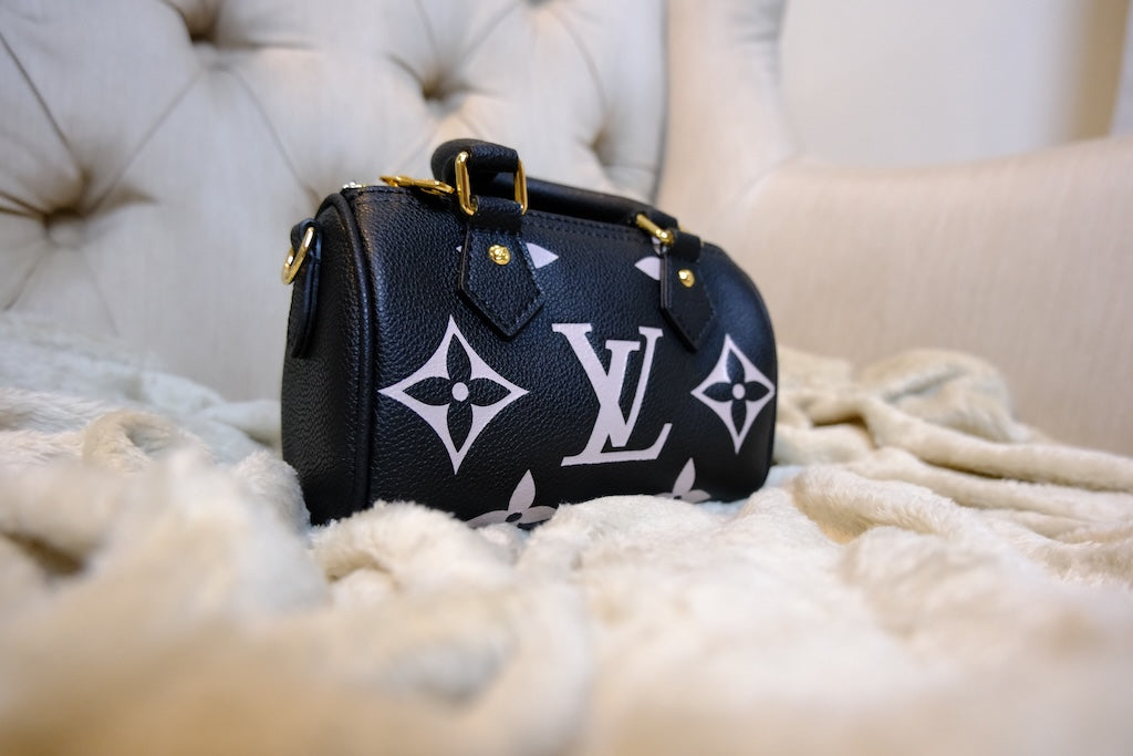 Nano Speedy – Black & Beige Monogram Empreinte