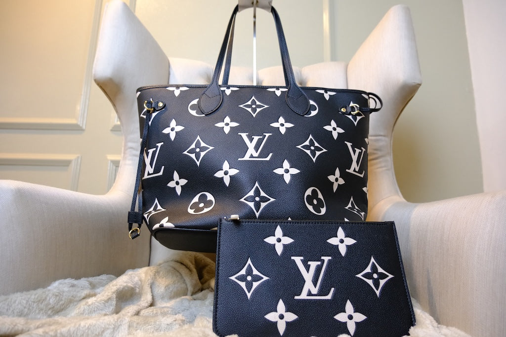 Neverfull MM - Black Beige Monogram Empreinte