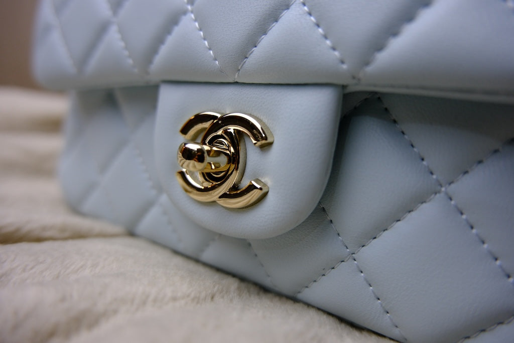 Mini Top Handle Rectangular Flap - Light Blue