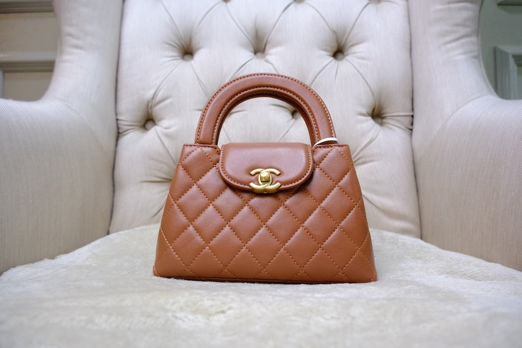 Mini Kelly Top Handle - Rust Brown