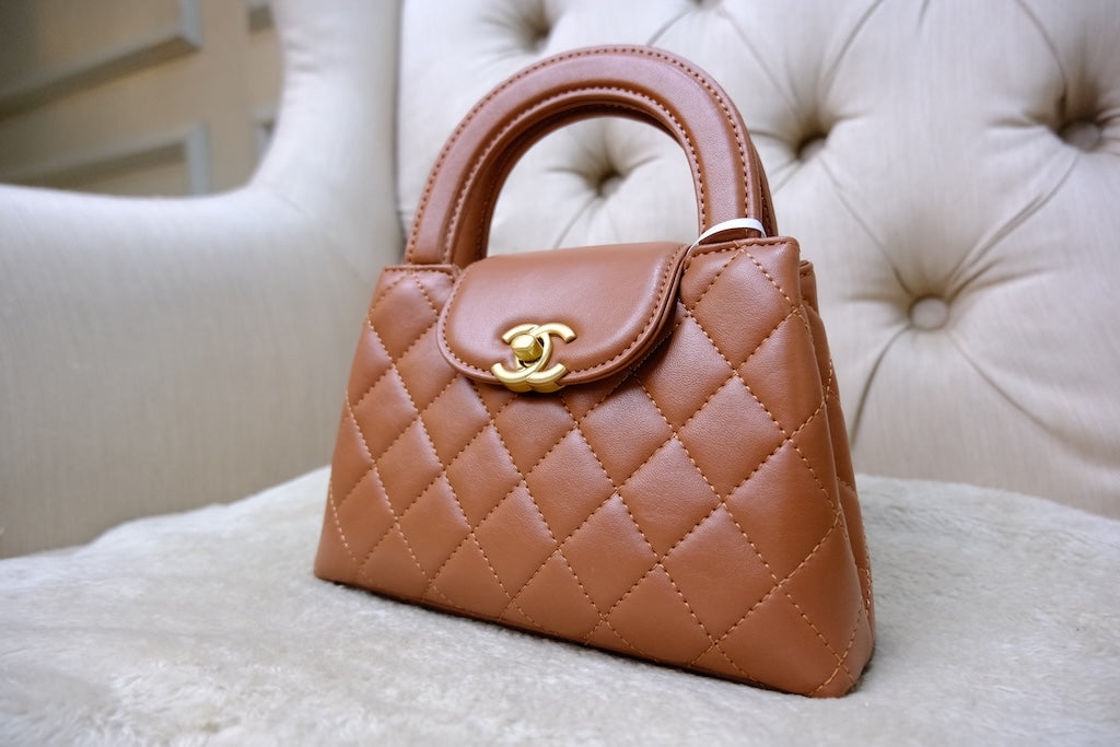 Mini Kelly Top Handle - Rust Brown