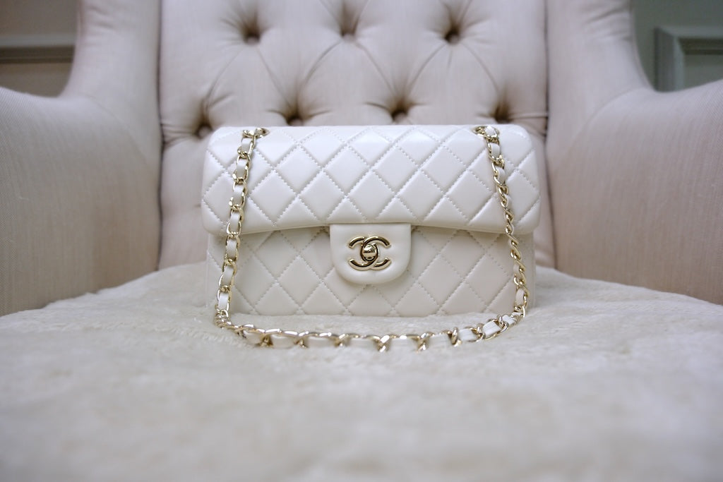 Small Classic Double Flap - White