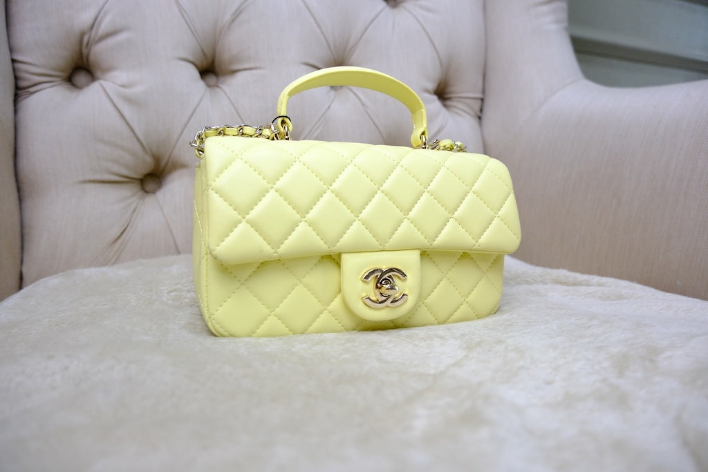 Mini Top Handle Rectangular Flap - Yellow