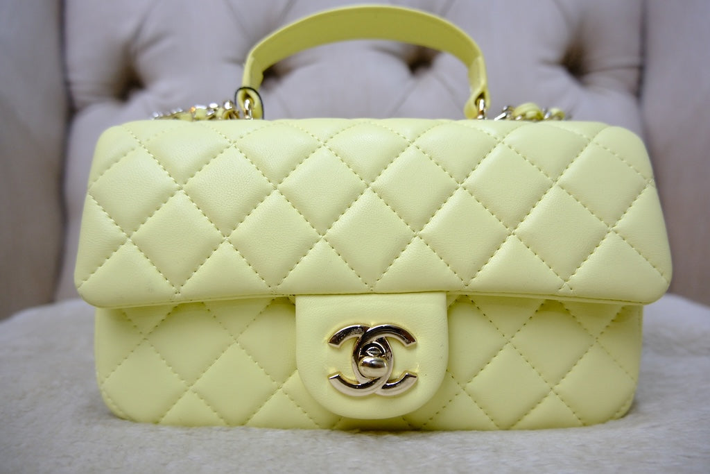 Mini Top Handle Rectangular Flap - Yellow