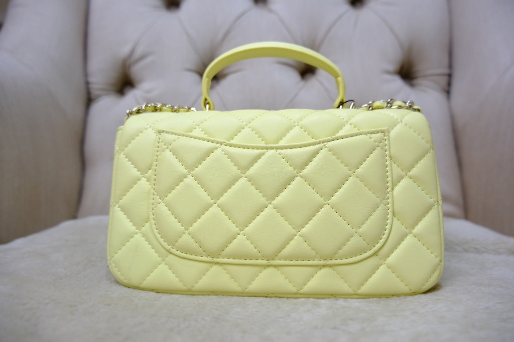 Mini Top Handle Rectangular Flap - Yellow