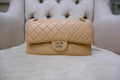 Medium Classic Double Flap - Beige