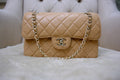 Small Classic Double Flap - Beige GHW