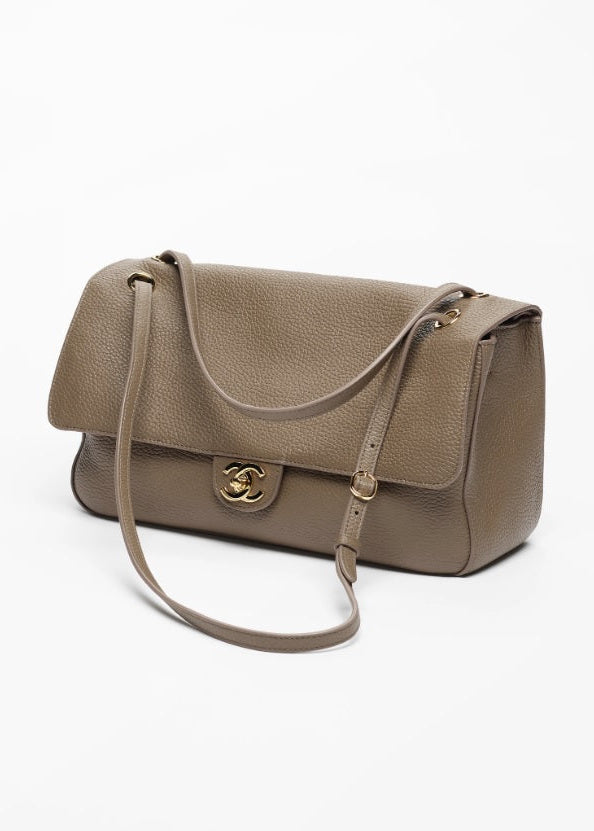 Maxi Flap Bag 38cm - Taupe GHW