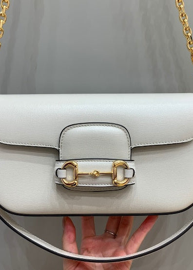 Gucci Horsebit 1955 Baguette White