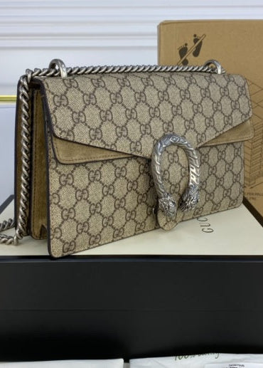 Gucci Dionysus Shoulder Bag Medium - Canvas and Khaki Trim