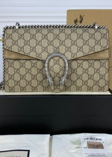 Gucci Dionysus Shoulder Bag Medium Canvas Khaki
